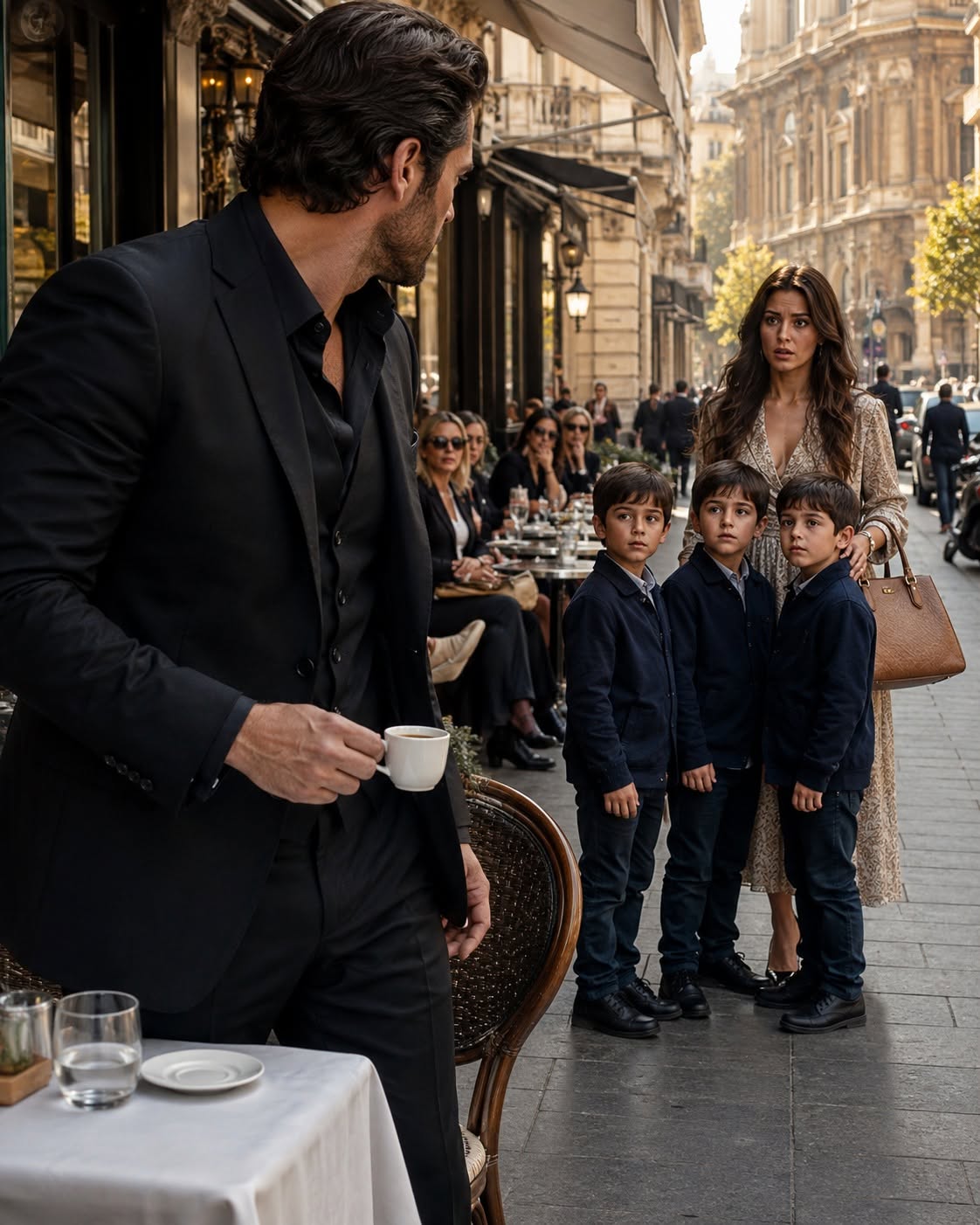 **The Mafia Boss Saw Three Boys With His Eyes—Then His Former Fiancée Walked Into The Café**