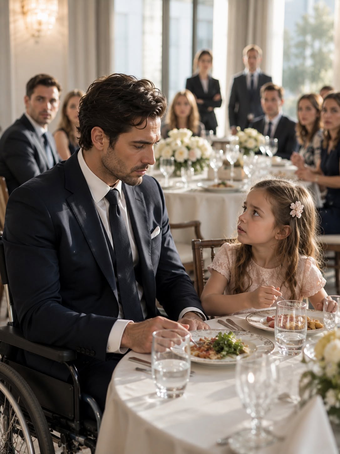 Everyone Watched the Wheelchair-Bound CEO Eat Alone Until a Little Girl Sat Beside Her and Asked Why No One Loved Her