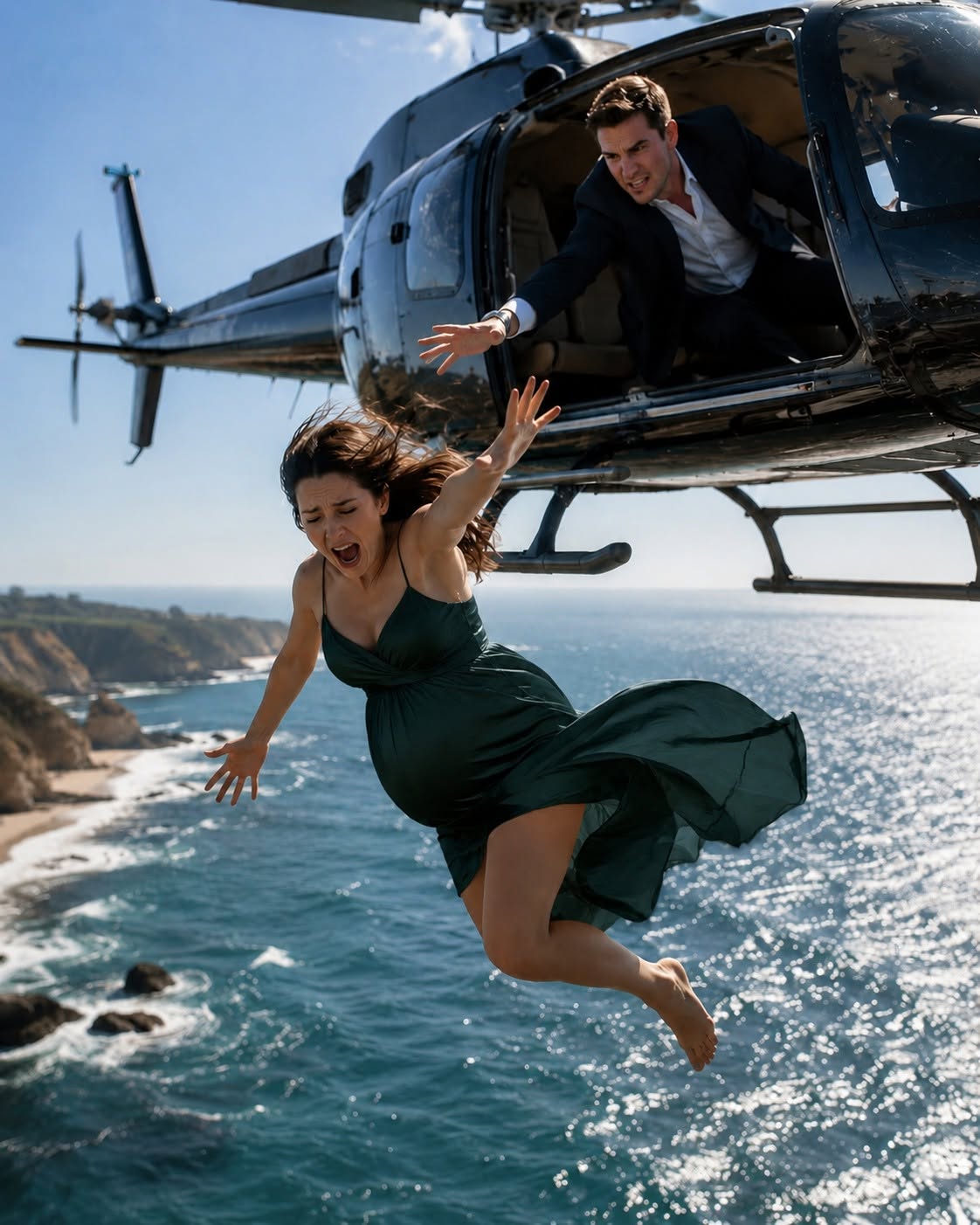 My billionaire husband smiled, kissed my forehead, and invited me on a romantic helicopter ride over the California coast while I was pregnant