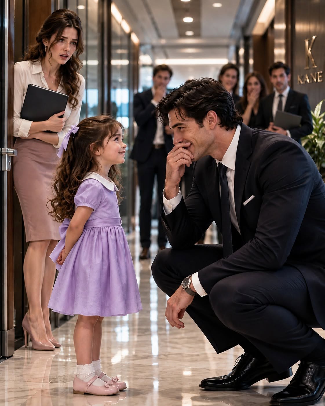 “You’re too handsome to be alone,” my six-year-old daughter announced in the middle of the executive hallway, staring straight at the coldest billionaire in Manhattan