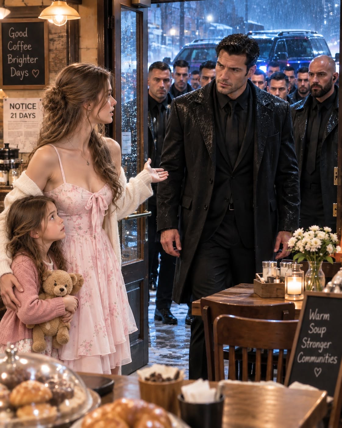 A Broke Single Mom Let a Mafia Boss and Fifteen Guards Into Her Cafe, but by Morning He Realized Her Family Had Saved His Twice