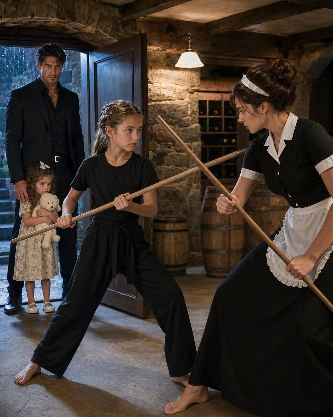 The first time I saw my blind twelve-year-old daughter strike another human being, my hand nearly went for the gun beneath my jacket. Not because Grace was losing — but because she blocked the attack so cleanly that I suddenly realized someone inside my own house had been training her behind my back.